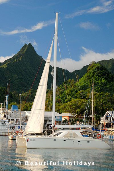 yacht in Avarua harbour, Rarotonga